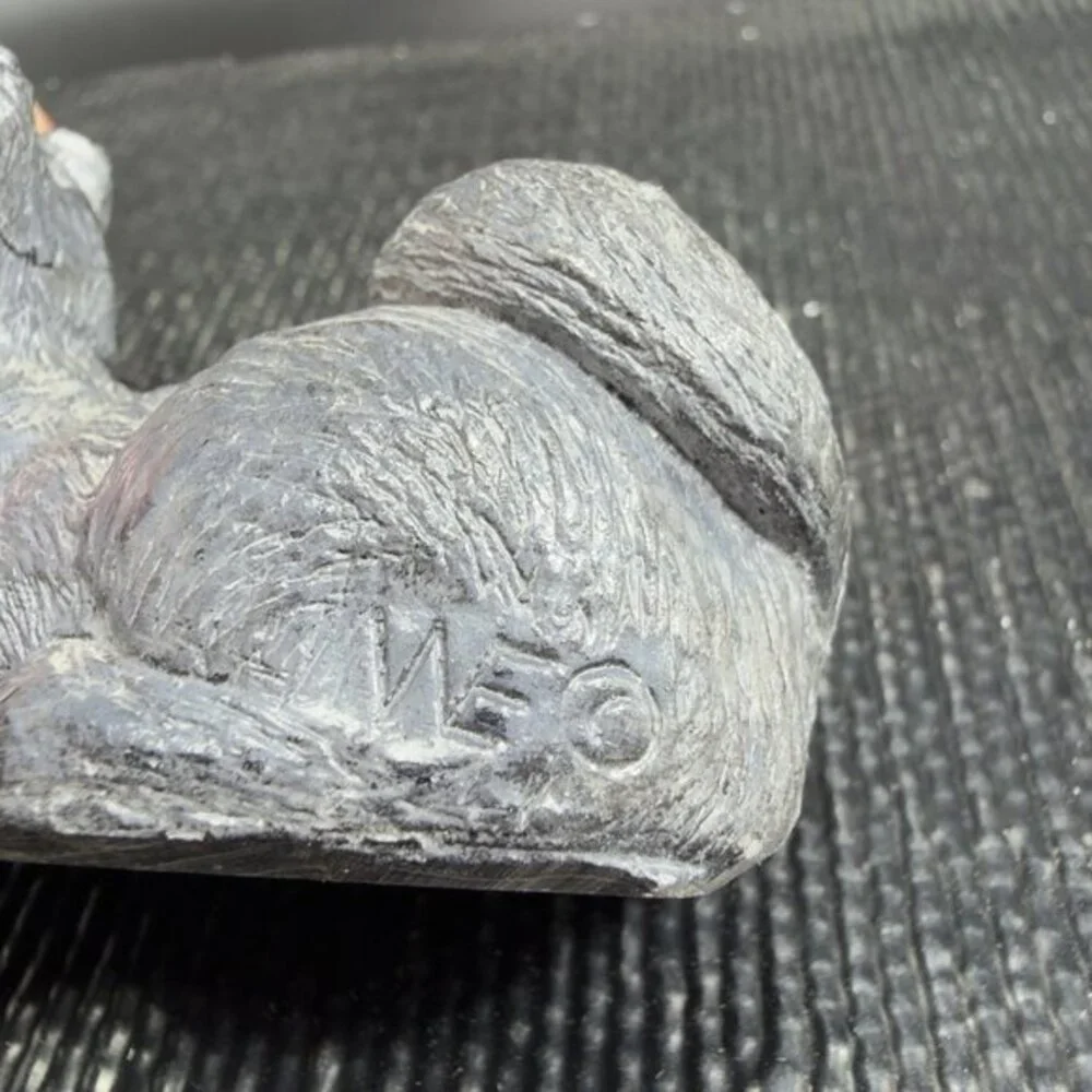 The‎ Wolf Original Soap Stone Sculpture Hand Carved Canada Husky Akita Dog VTG